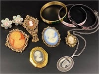 Vintage jewelry lot Whiting and Davis and more