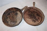 2 Lodge Cast Iron Skillets 8 and 10 1/2