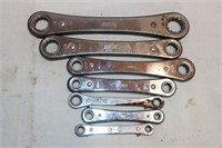 7pc ratcheting wrench set 1/4" thru 7/8"