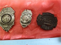 Fire Department Badges and belt buckle