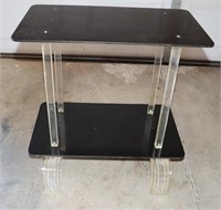 Retro Black & Clear Plastic Legs Table 14"x24"x24"