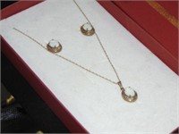 Opal Necklace Set ( 14 KT Gold)