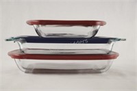Three Anchor & Pyrex Baking Dishes w Lids