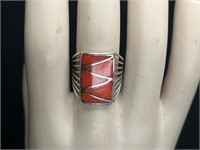 Red Turquoise & Sterling Silver Ring