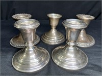 5 Weighted Sterling Silver Candlesticks