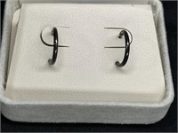 Sterling Silver Half Hoop Earrings with posts