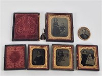 5) ANTIQUE TINTYPE IMAGES IN CASES