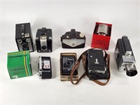 ASSORTED LOT OF VINTAGE CAMERAS & ACCESSORIES