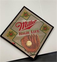 Miller Highlife baseball themed advertising wall