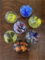 Seven Art Glass Paperweights