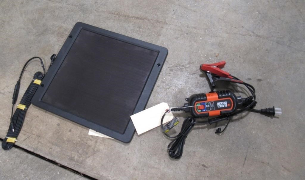 Lot - Solar Trickle Charger & B&D Charger