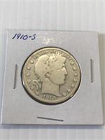 1910 S Barber Silver Half Dollar