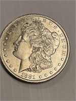 1881 O Morgan Silver Dollar