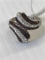 Sterling Silver? Ring w/overlay w cz size 7