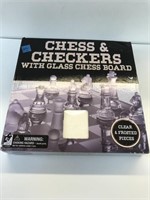 Chess & Checkers With Glass Board