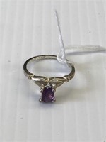 Sterling Silver Ring w/ruby? size 8 1/2