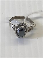 Sterling Silver Ring w/black onyx ? size 7