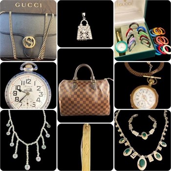 Luxury auction designer purses,  jewelry, watches, gold/more
