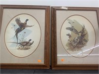 20”x23” framed art Pheasants and quail