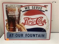 Metal Pepsi-Cola sign