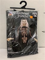 Skeleton Poncho Adult Size