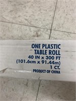 White plastic table cloth