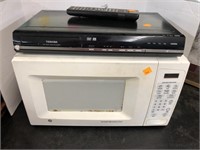 Microwave & Toshiba DVD Player