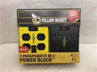 Yellow Jacket 2pk 4-Outlet Power Block