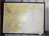 Savannah River & Wassaw Sound framed Map