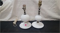 2 FENTON HOBNAIL LAMPS