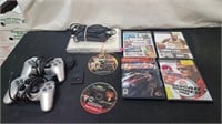 PS2 CONSOLE 2 CONTROLLERS 6 GAMES AND MORE