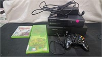 XBOX 360 XBOX AND CONTROLLER WITH 3 GAMES