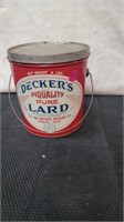 4LB DECKERS LARD CAN PIQUA OH