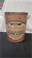 50LB ROSEVALE LARD TIN DEWITT MICH