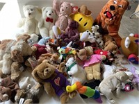 Large Lot Of Ty Beanie Babies & Other Stuffed Anim