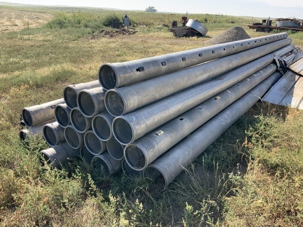 23 Joints of 10" Aluminum Gated Pipe, 22" Gates