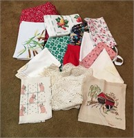 Sewing Material, Aprons, Doilies, Table Cloths