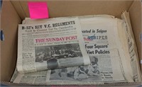 Box lot of 1960s newspapers from Viet Nam War, inc