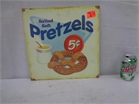 14 x 14 Tin Pretzels Sign - New