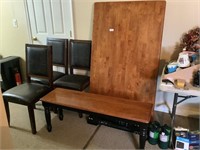 Dining Room Table, 3 Chairs and Bench