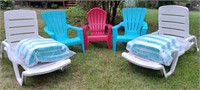 Patio Adirondack and Lounge Chairs