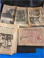 Vintage newspapers on Baseball events