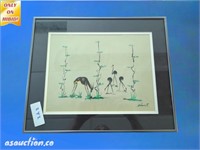 South African native tribal art antelope signed