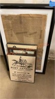 Vintage framed newspaper articles, and other