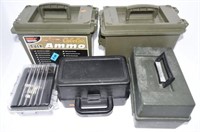 5 Plastic Ammo/Accessory cans, 100 Rd Shot