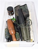 Plastic Tote of Game calls & Tapes to include: