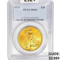 1924 $20 Gold Double Eagle PCGS MS63