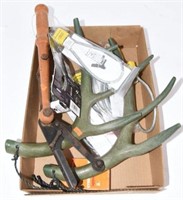 Flat of Deer hunting items to include: Big Buck