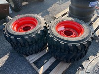 Set Of (4) New 10-16.5 Skid Loader Tires w/ Rims