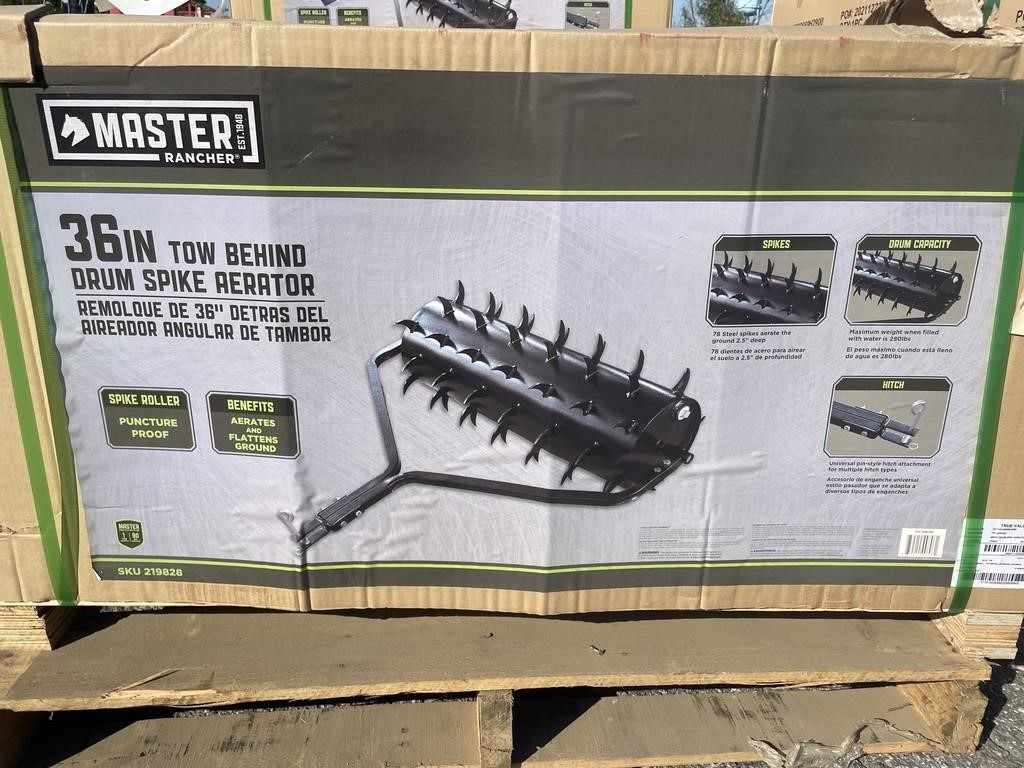 (4X) New 36" Master Rancher Drum Spike Aerator